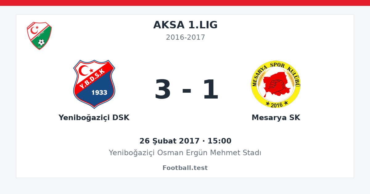 Yeniboğaziçi DSK - Mesarya SK 3 - 1 paylaşım kartı