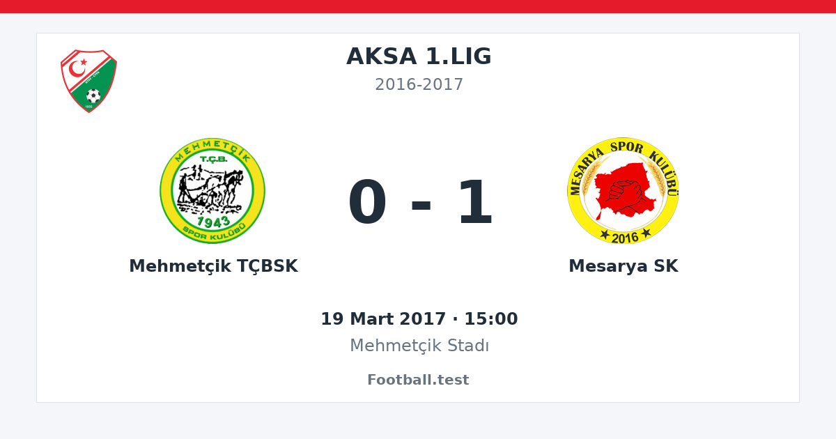 Mehmetçik TÇBSK - Mesarya SK 0 - 1 paylaşım kartı