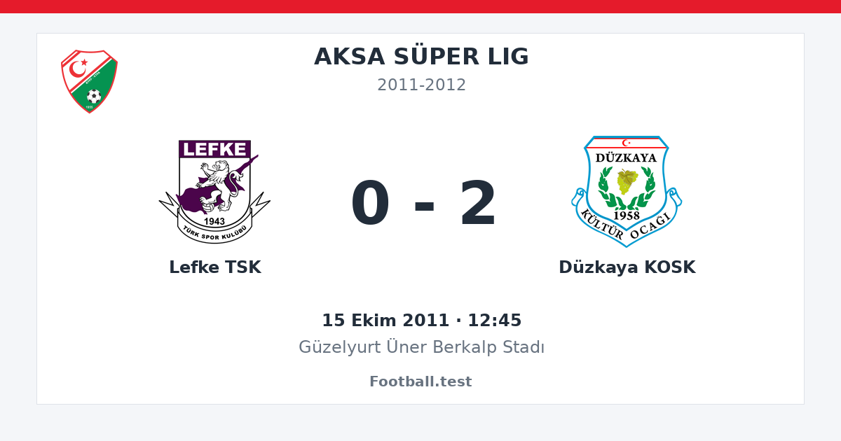 Lefke TSK - Düzkaya KOSK 0 - 2 paylaşım kartı