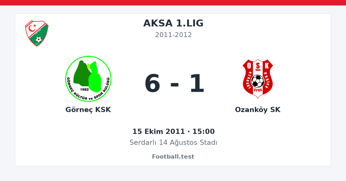Görneç KSK - Ozanköy SK 6 - 1 paylaşım kartı