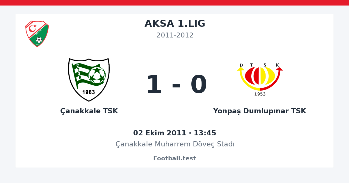 Çanakkale TSK - Yonpaş Dumlupınar TSK 1 - 0 paylaşım kartı