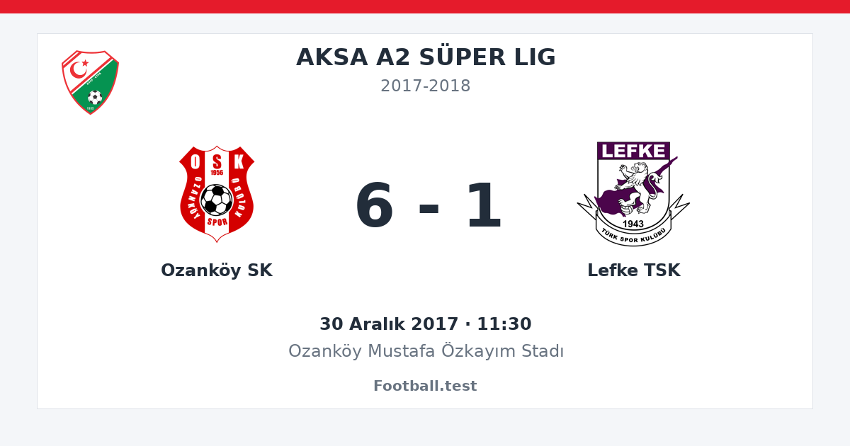 Ozanköy SK - Lefke TSK 6 - 1 paylaşım kartı