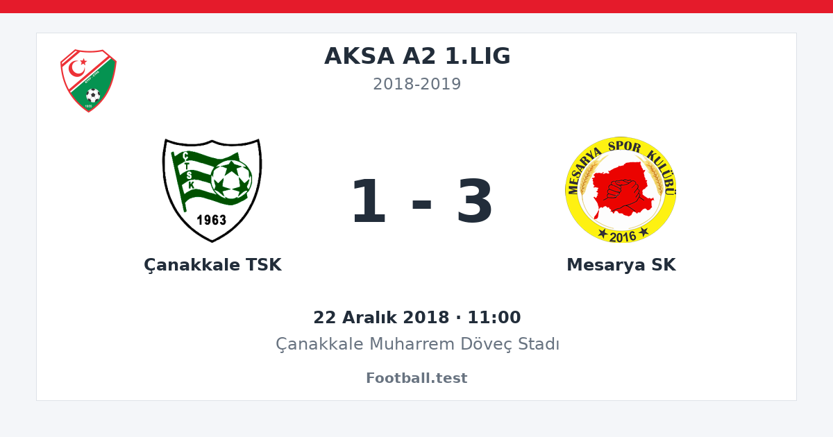 Çanakkale TSK - Mesarya SK 1 - 3 paylaşım kartı