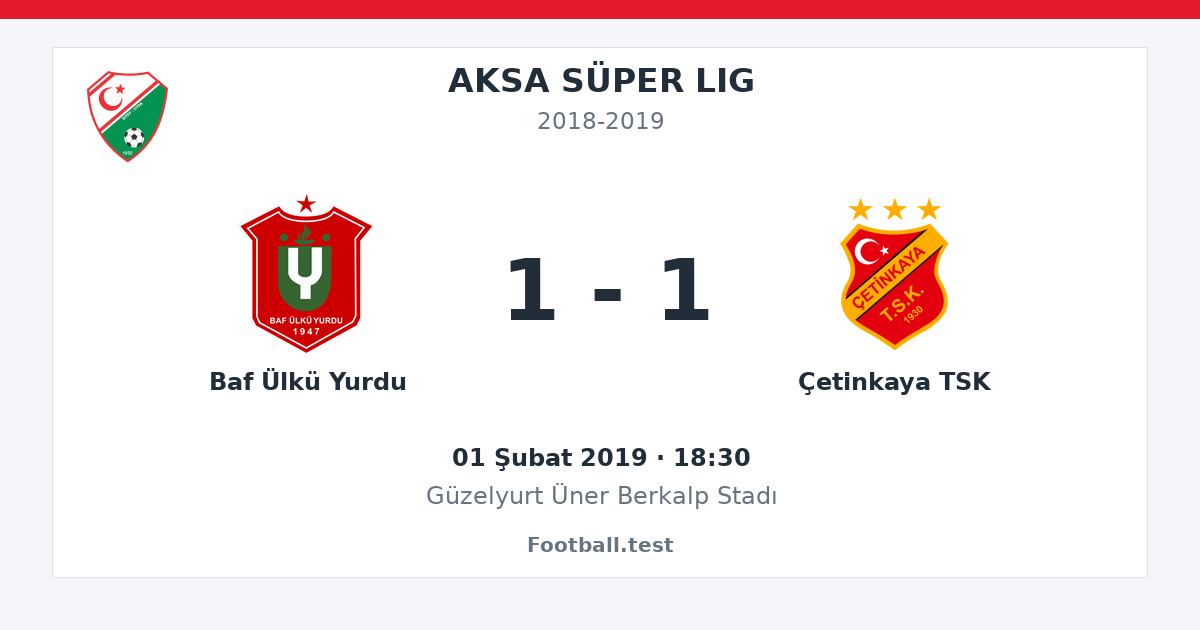 Baf Ülkü Yurdu - Çetinkaya TSK 1 - 1 paylaşım kartı