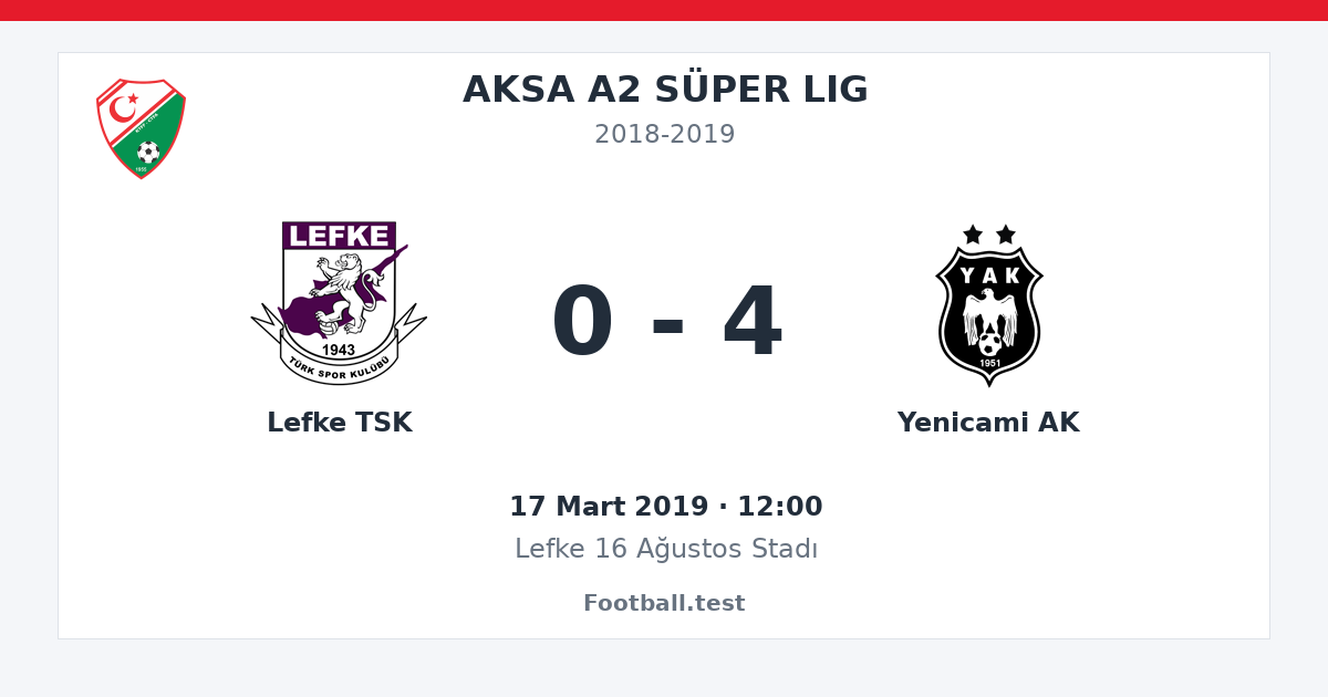 Lefke TSK - Yenicami AK 0 - 4 paylaşım kartı