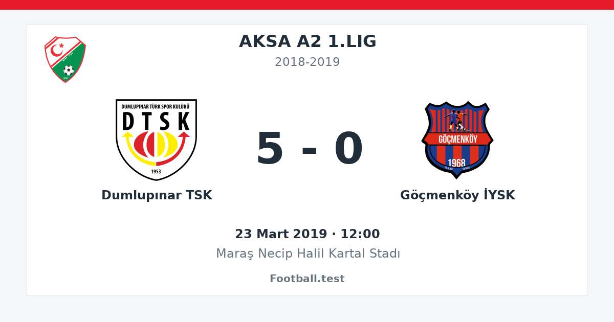 Dumlupınar TSK - Göçmenköy İYSK 5 - 0 paylaşım kartı