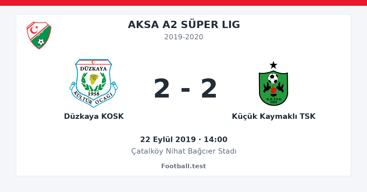 Düzkaya KOSK - Küçük Kaymaklı TSK 2 - 2 paylaşım kartı