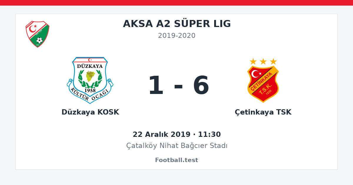 Düzkaya KOSK - Çetinkaya TSK 1 - 6 paylaşım kartı