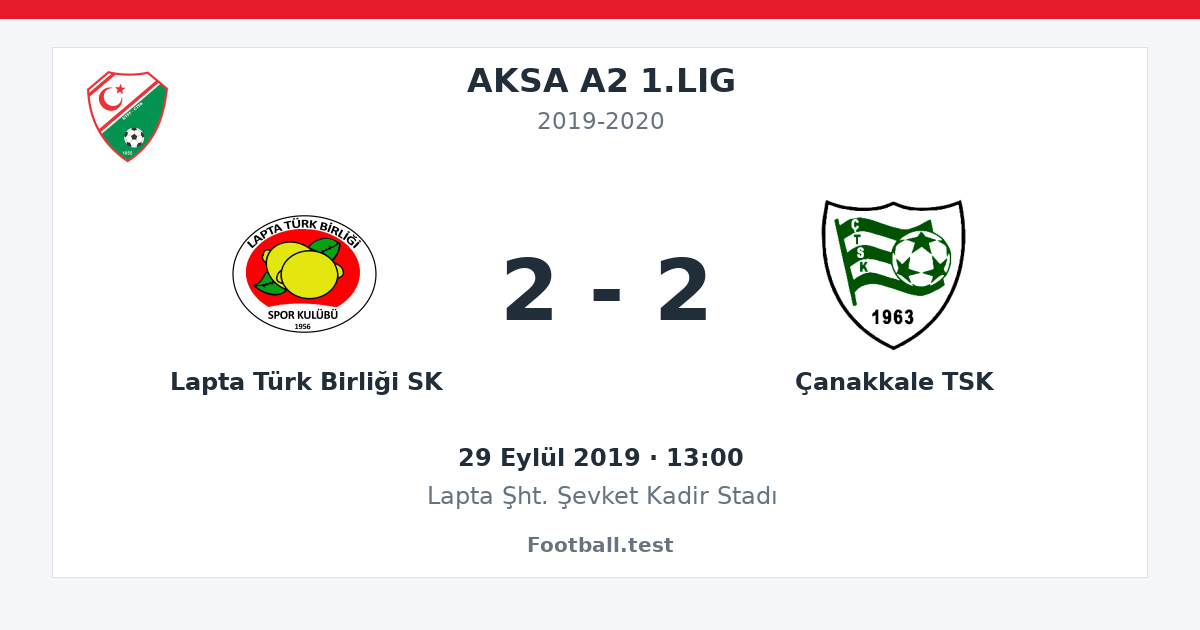 Lapta Türk Birliği SK - Çanakkale TSK 2 - 2 paylaşım kartı