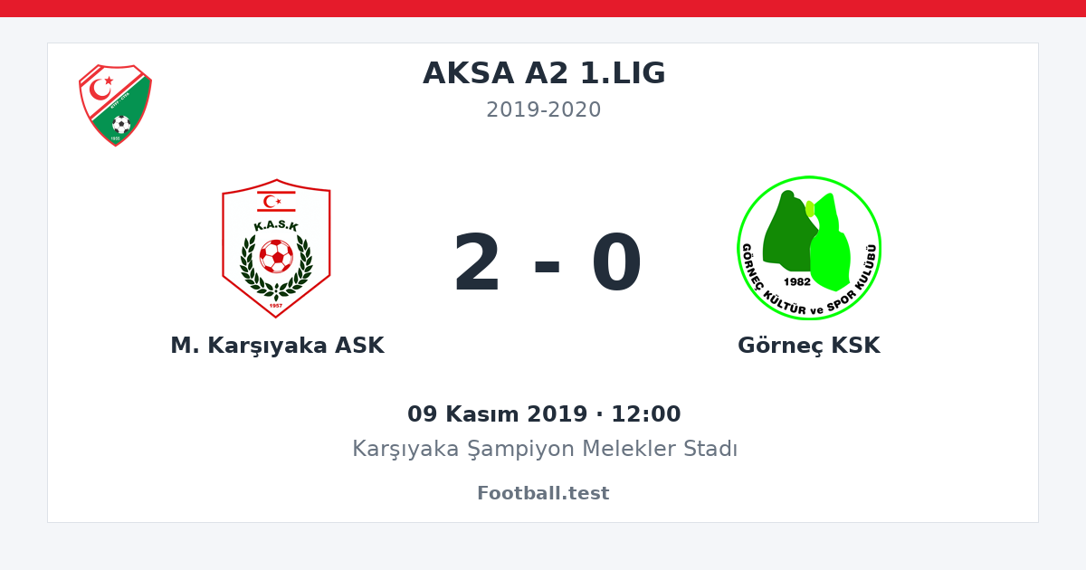 M. Karşıyaka ASK - Görneç KSK 2 - 0 paylaşım kartı