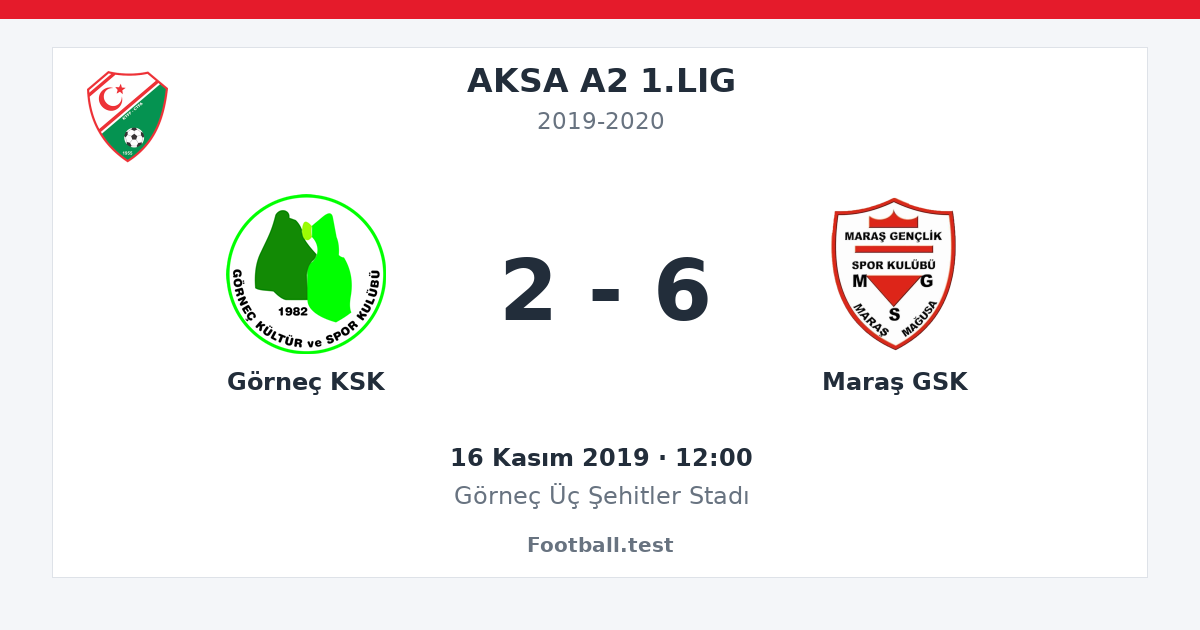 Görneç KSK - Maraş GSK 2 - 6 paylaşım kartı
