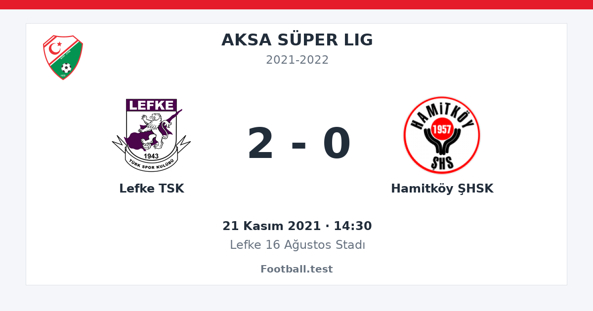 Lefke TSK - Hamitköy ŞHSK 2 - 0 paylaşım kartı