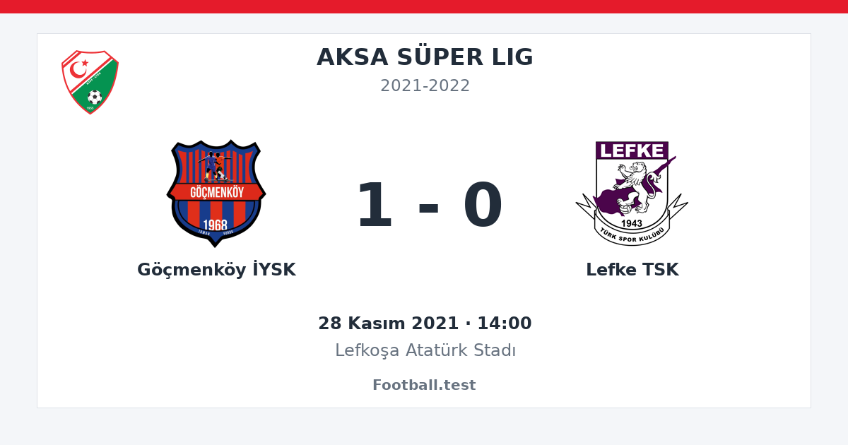 Göçmenköy İYSK - Lefke TSK 1 - 0 paylaşım kartı