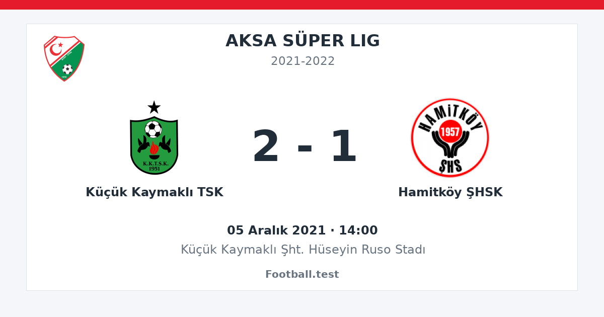 Küçük Kaymaklı TSK - Hamitköy ŞHSK 2 - 1 paylaşım kartı