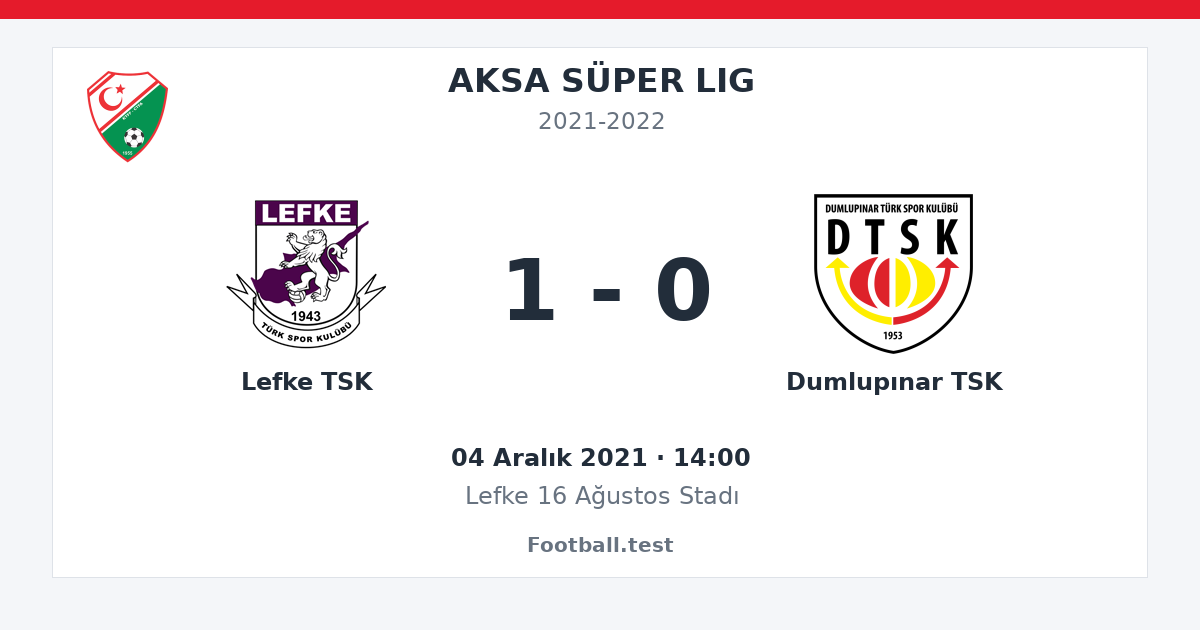 Lefke TSK - Dumlupınar TSK 1 - 0 paylaşım kartı