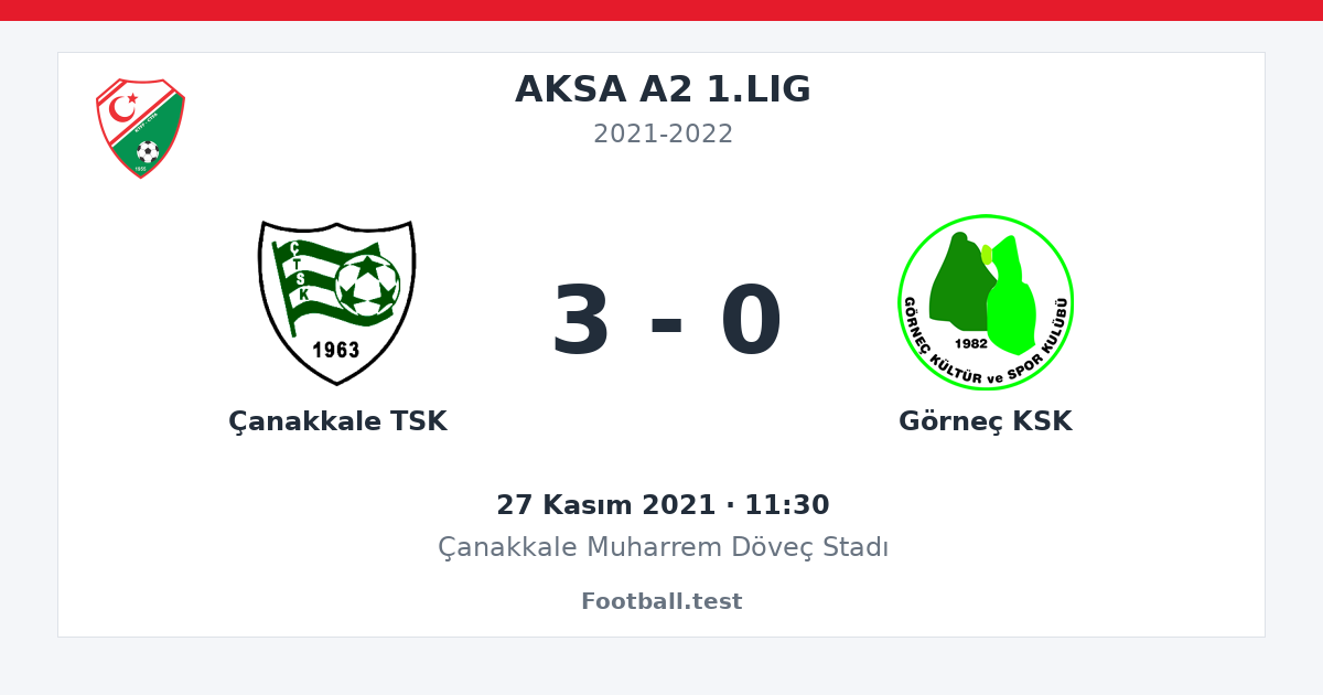 Çanakkale TSK - Görneç KSK 3 - 0 paylaşım kartı