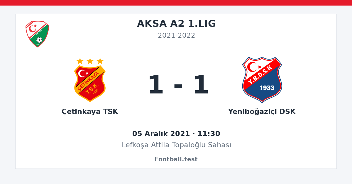 Çetinkaya TSK - Yeniboğaziçi DSK 1 - 1 paylaşım kartı