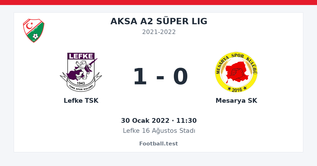 Lefke TSK - Mesarya SK 1 - 0 paylaşım kartı