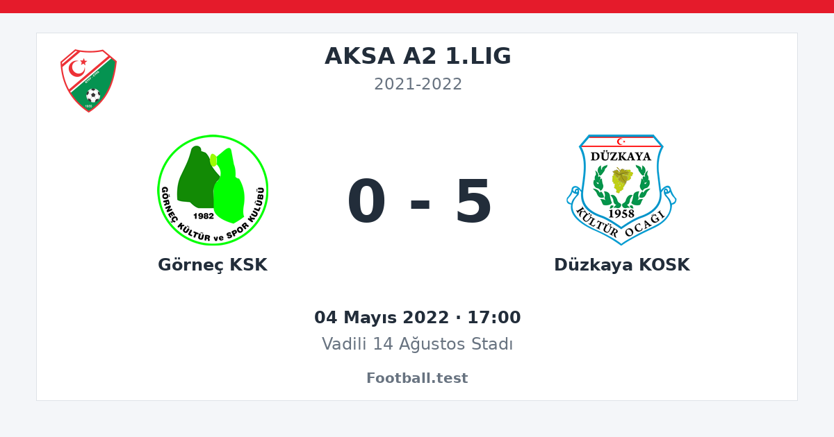 Görneç KSK - Düzkaya KOSK 0 - 5 paylaşım kartı