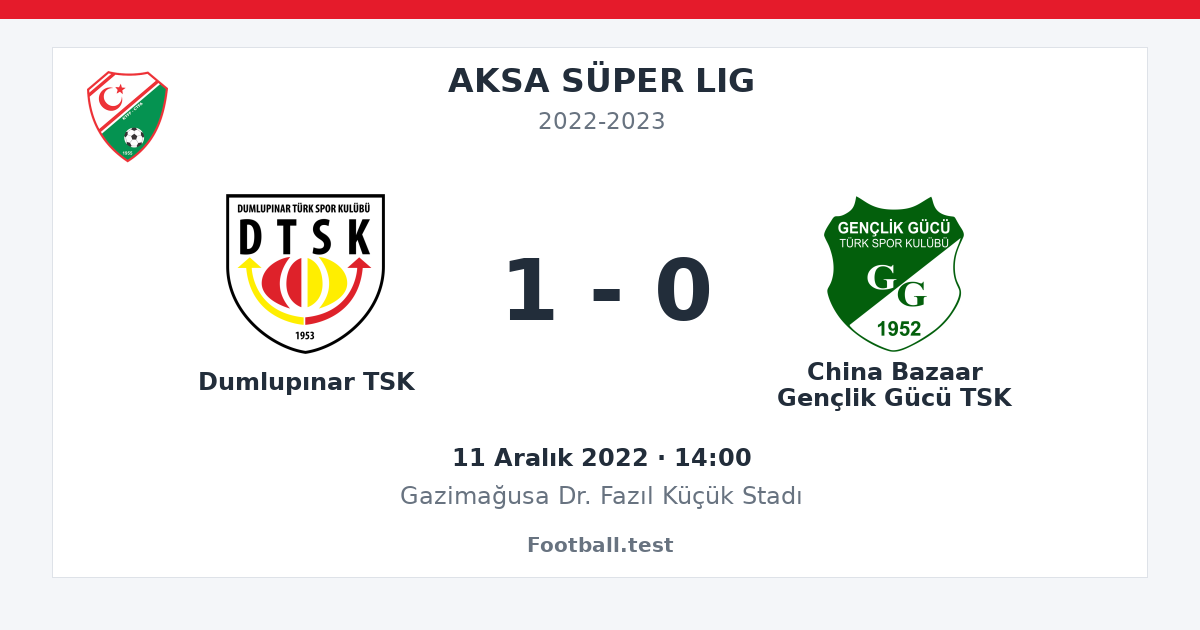 Dumlupınar TSK - China Bazaar Gençlik Gücü TSK 1 - 0 paylaşım kartı