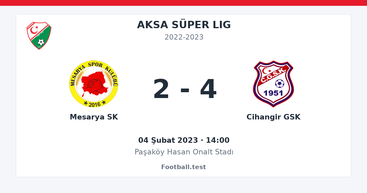 Mesarya SK - Cihangir GSK 2 - 4 paylaşım kartı