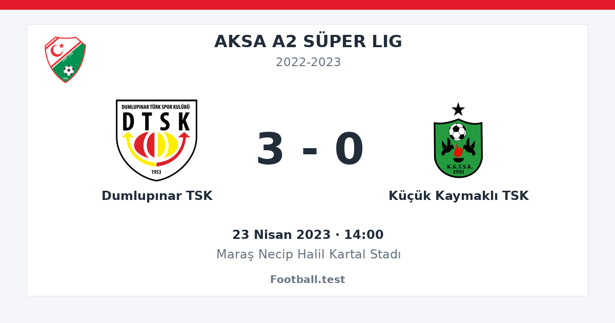 Dumlupınar TSK - Küçük Kaymaklı TSK 3 - 0 paylaşım kartı