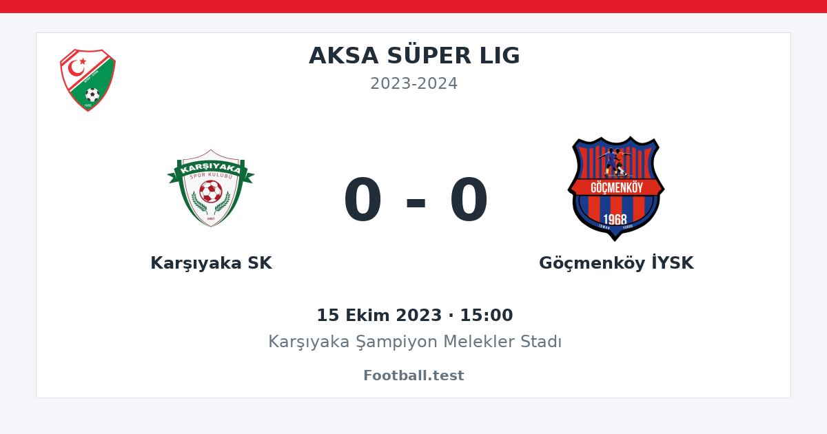 Karşıyaka SK - Göçmenköy İYSK 0 - 0 paylaşım kartı