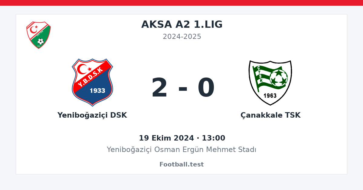 Yeniboğaziçi DSK - Çanakkale TSK 2 - 0 paylaşım kartı