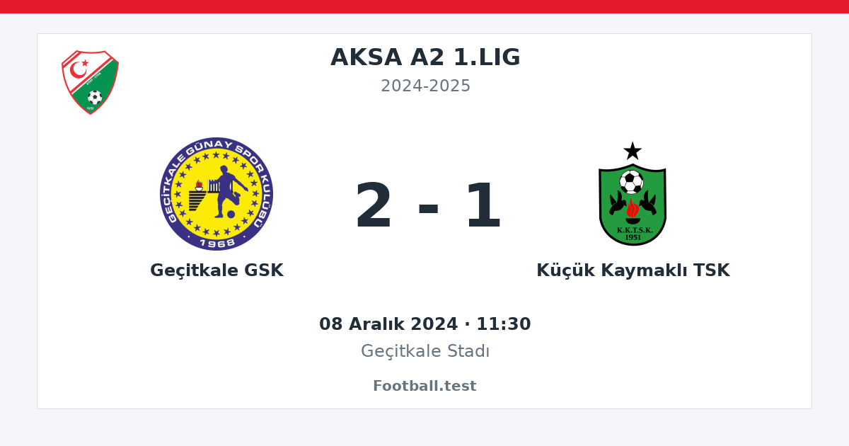 Geçitkale GSK - Küçük Kaymaklı TSK 2 - 1 paylaşım kartı