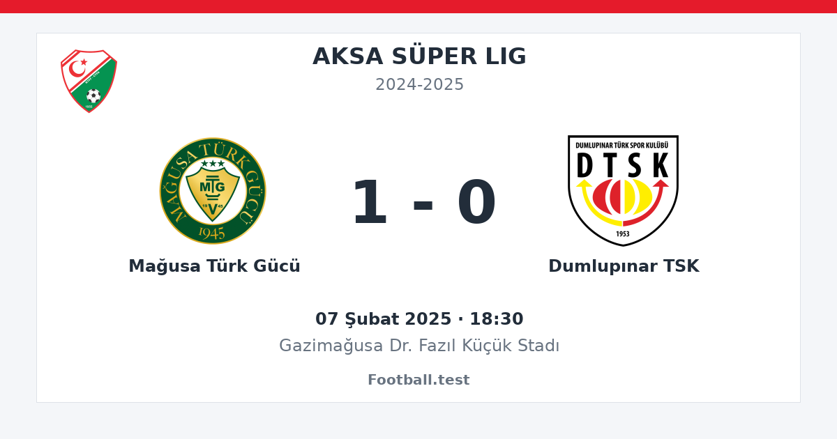 Mağusa Türk Gücü - Dumlupınar TSK 1 - 0 paylaşım kartı