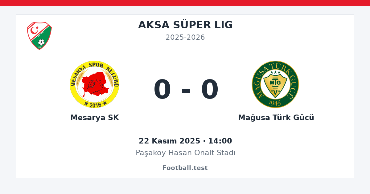 Mesarya SK - Mağusa Türk Gücü 0 - 0 paylaşım kartı