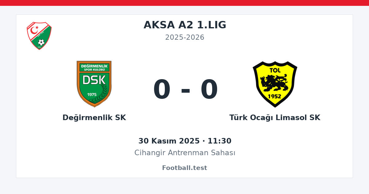 Değirmenlik SK - Türk Ocağı Limasol SK 0 - 0 paylaşım kartı
