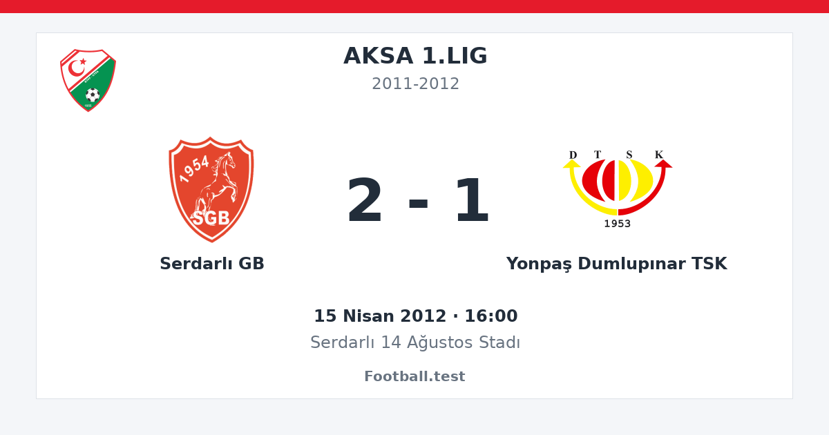 Serdarlı GB - Yonpaş Dumlupınar TSK 2 - 1 paylaşım kartı