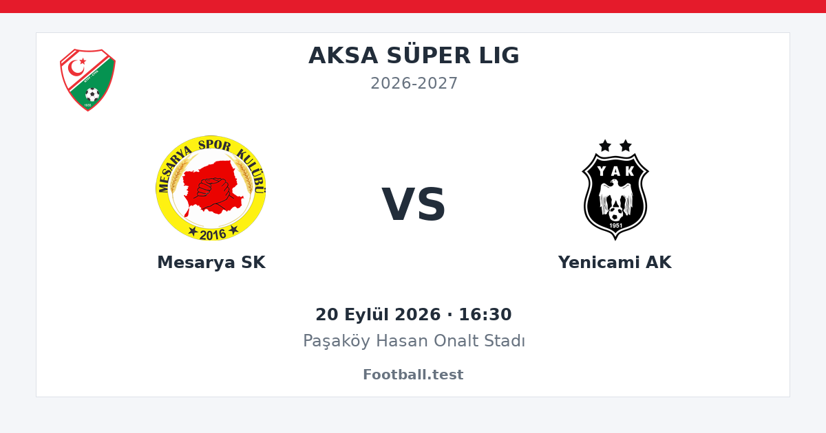 Mesarya SK - Yenicami AK paylaşım kartı