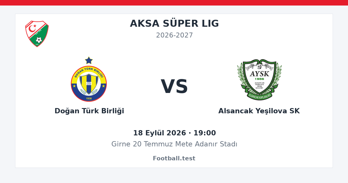 Doğan Türk Birliği - Alsancak Yeşilova SK paylaşım kartı