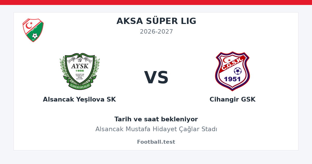 Alsancak Yeşilova SK - Cihangir GSK paylaşım kartı