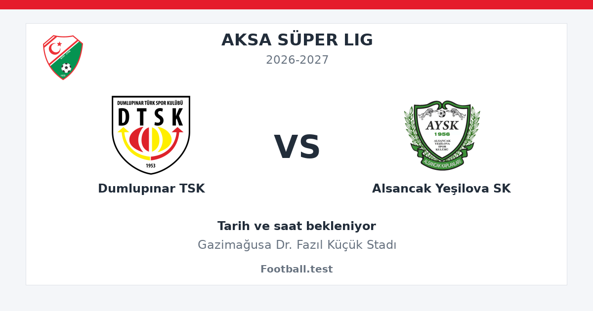 Dumlupınar TSK - Alsancak Yeşilova SK paylaşım kartı