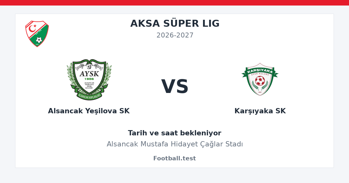 Alsancak Yeşilova SK - Karşıyaka SK paylaşım kartı