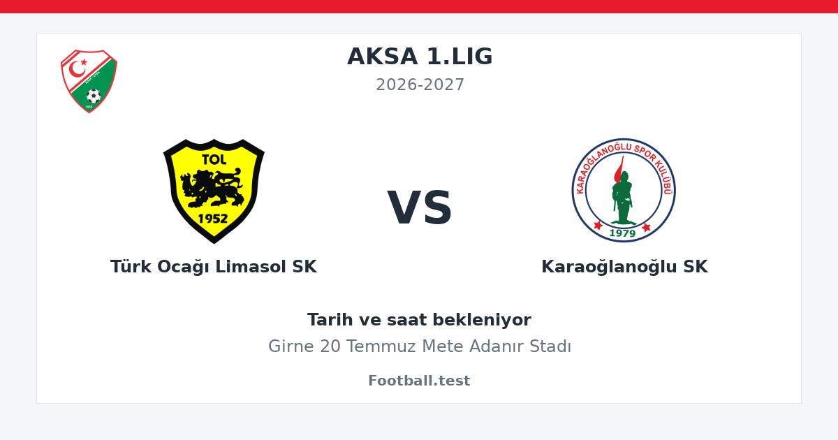 Türk Ocağı Limasol SK - Karaoğlanoğlu SK paylaşım kartı