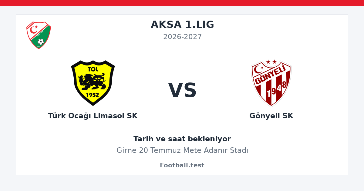 Türk Ocağı Limasol SK - Gönyeli SK paylaşım kartı