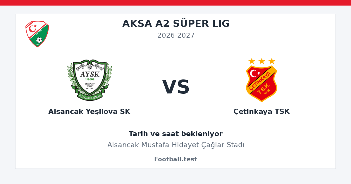 Alsancak Yeşilova SK - Çetinkaya TSK paylaşım kartı