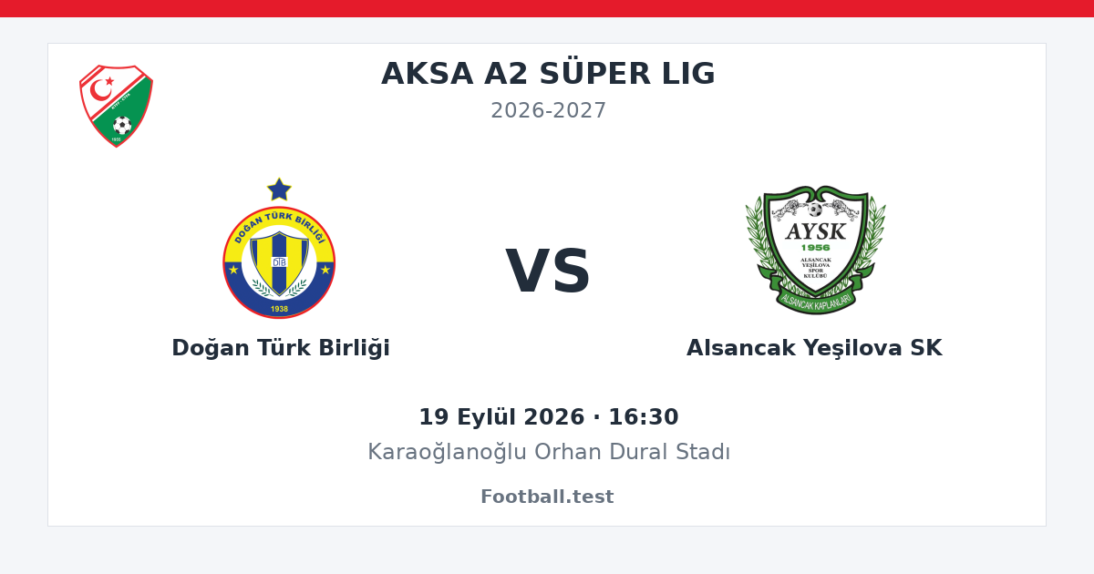 Doğan Türk Birliği - Alsancak Yeşilova SK paylaşım kartı