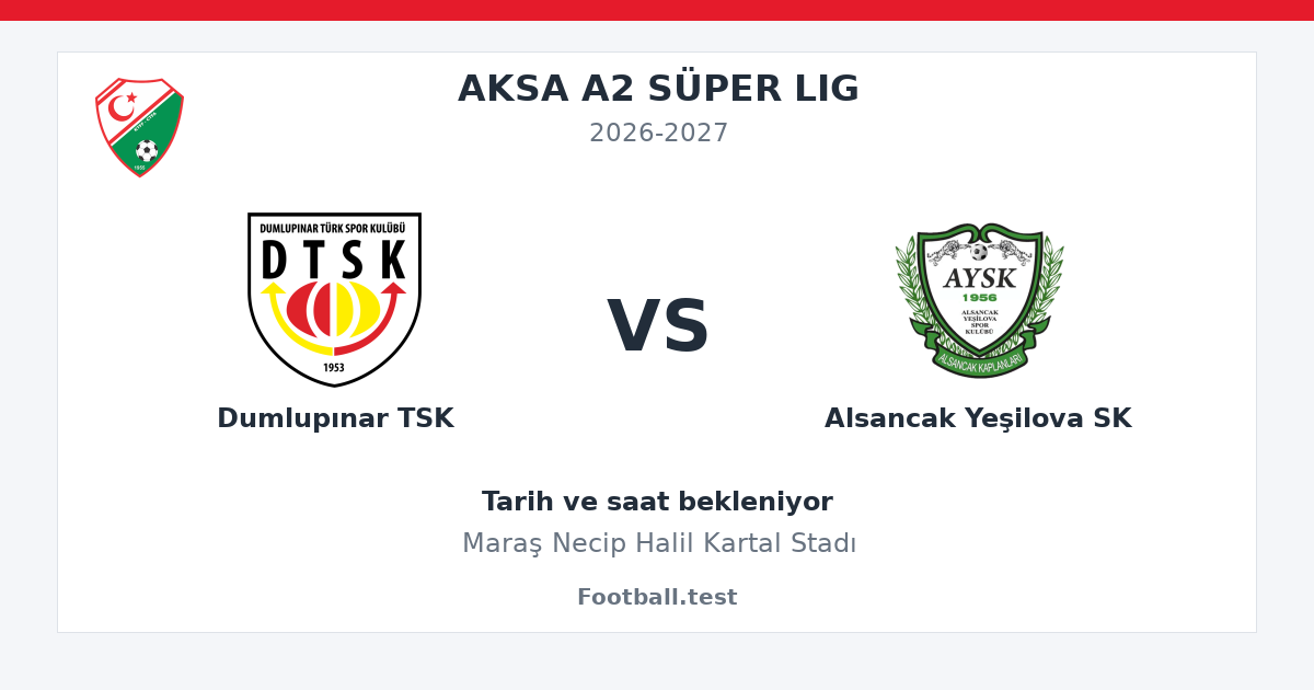 Dumlupınar TSK - Alsancak Yeşilova SK paylaşım kartı