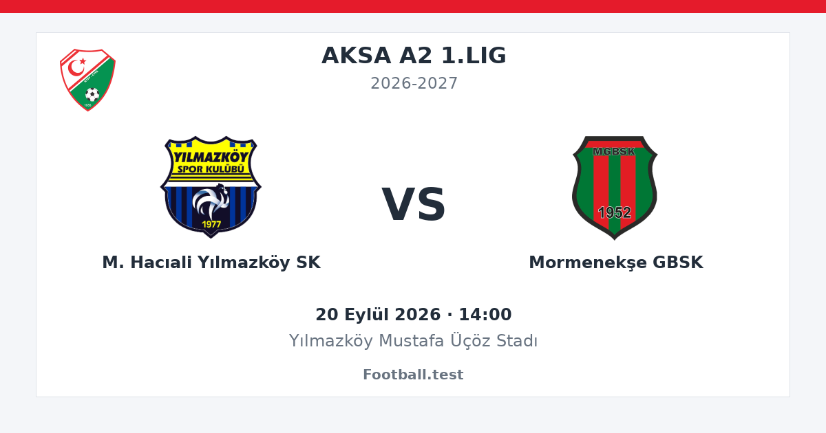 M. Hacıali Yılmazköy SK - Mormenekşe GBSK paylaşım kartı