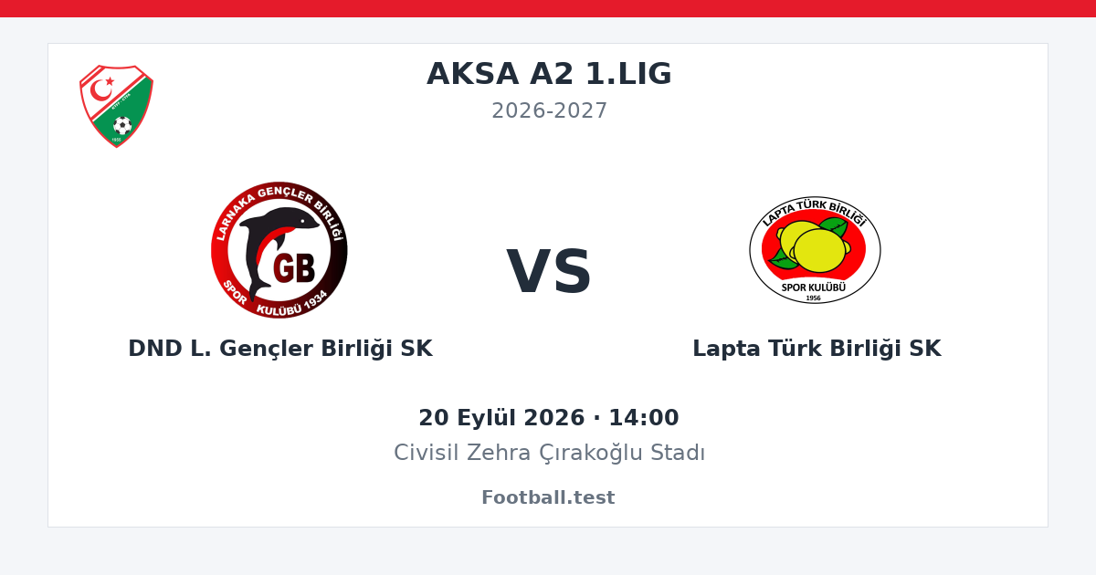 DND L. Gençler Birliği SK - Lapta Türk Birliği SK paylaşım kartı