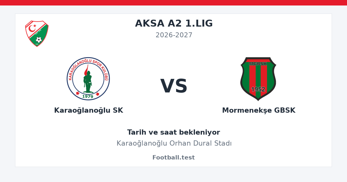 Karaoğlanoğlu SK - Mormenekşe GBSK paylaşım kartı