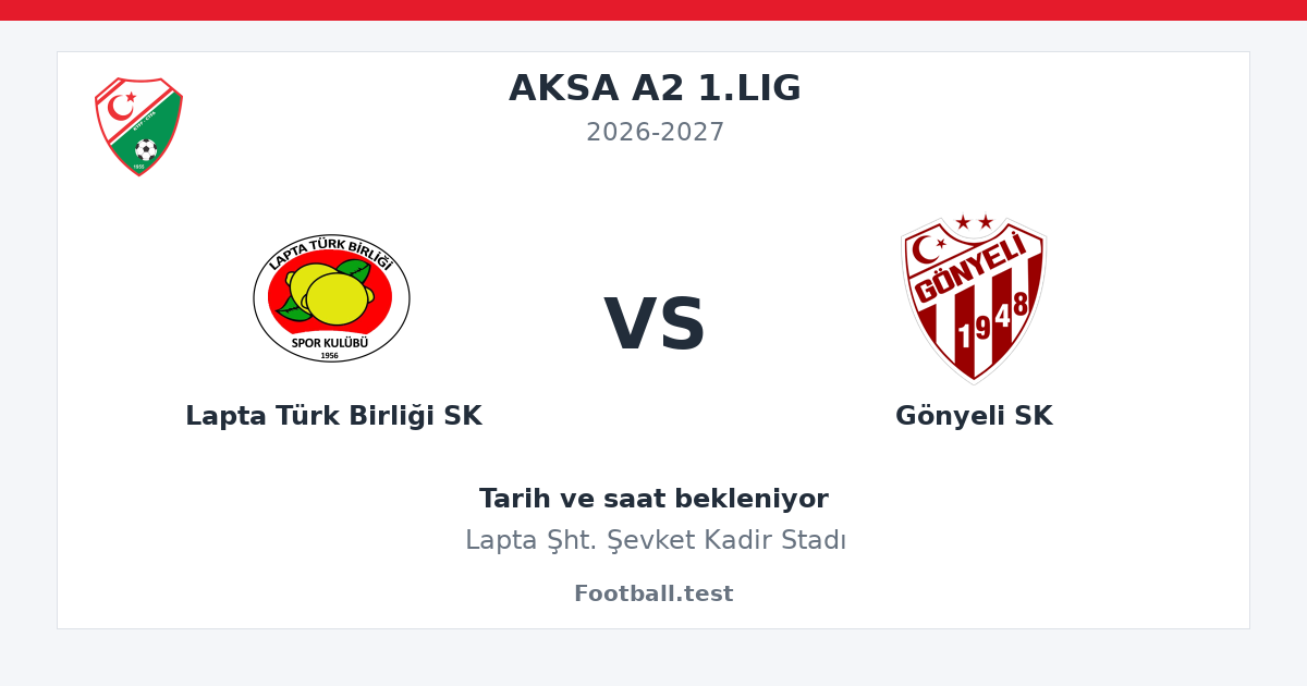 Lapta Türk Birliği SK - Gönyeli SK paylaşım kartı