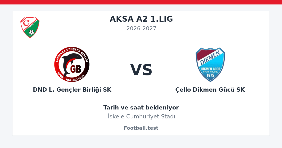 DND L. Gençler Birliği SK - Çello Dikmen Gücü SK paylaşım kartı