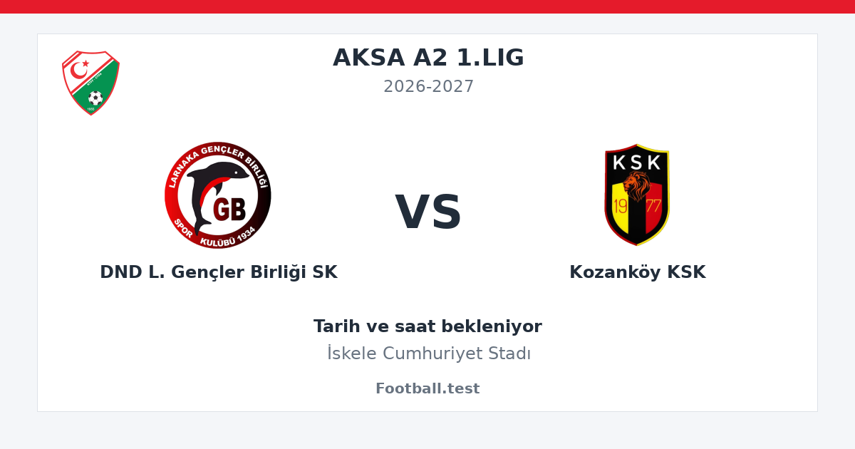 DND L. Gençler Birliği SK - Kozanköy KSK paylaşım kartı