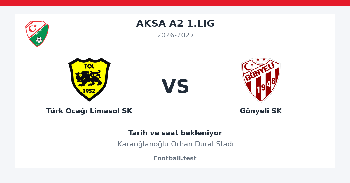 Türk Ocağı Limasol SK - Gönyeli SK paylaşım kartı